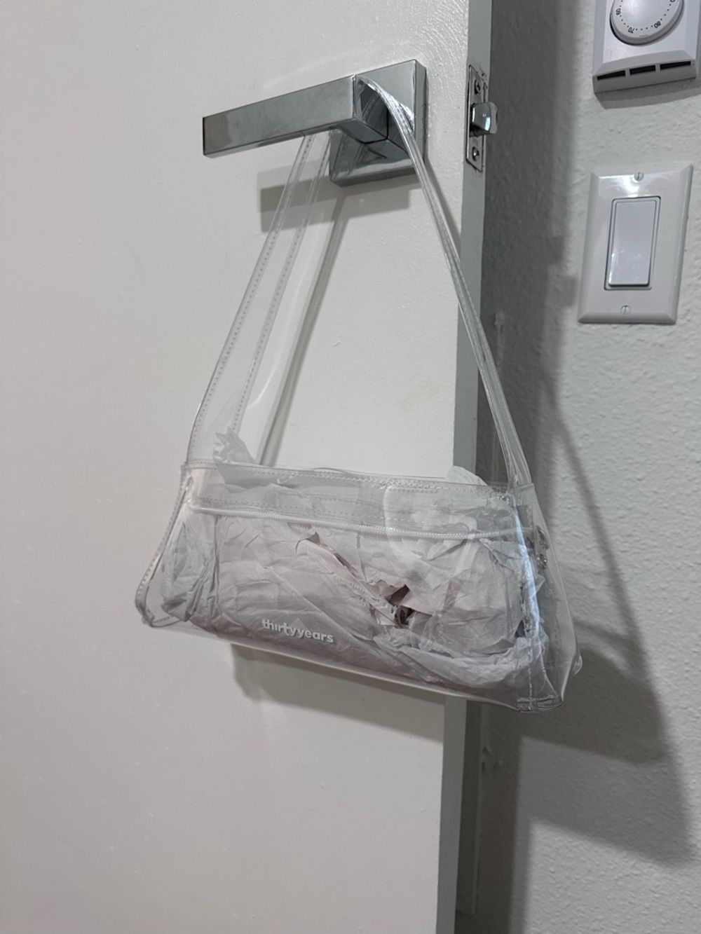 Thirty Years Clear Shoulder Bag in White